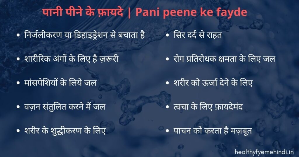 pani peene ke fayde