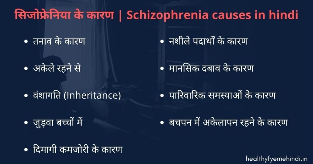 सिजोफ्रेनिया के कारण | Schizophrenia causes in hindi